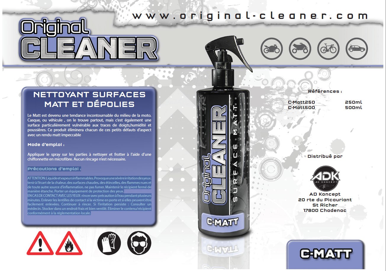 Original Cleaner Nettoyant surfaces matt 250ml - Krax-Moto
