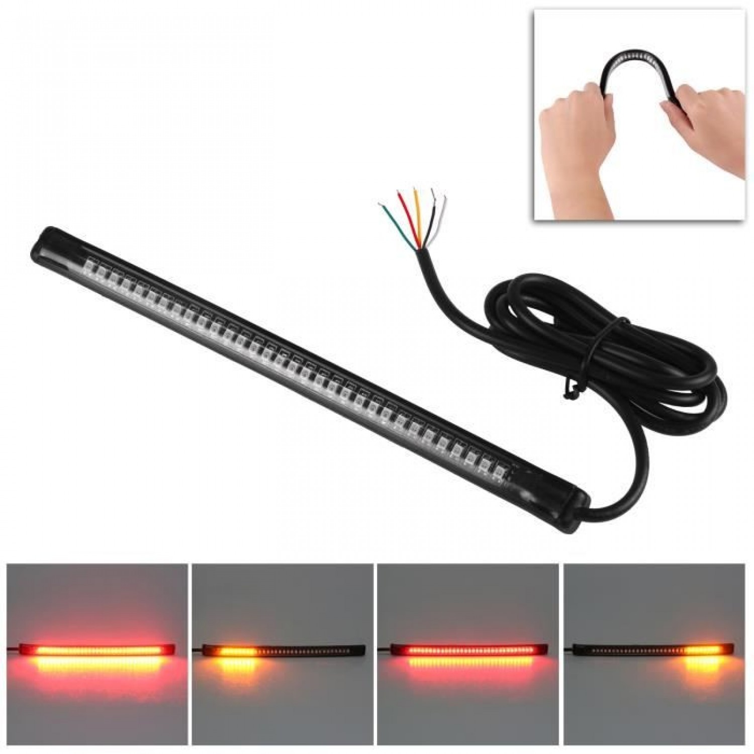 KIT DE 2 FEUX AUXILIAIRE ROND A CREE LED 2x10W POUR MOTO AVEC MODE STROBO  FLASHING