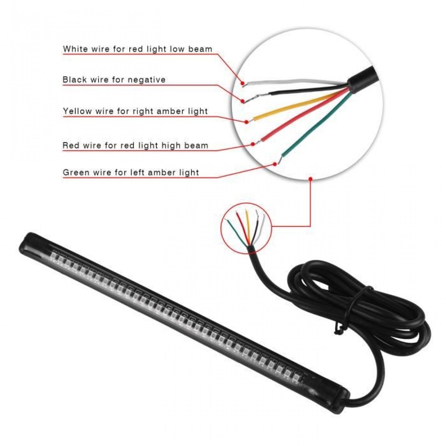 Feux/clignotants à leds barrette flexible