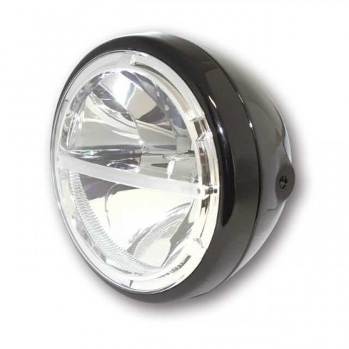 Phare 7" à leds Highsider Voyage noir fixations latérales