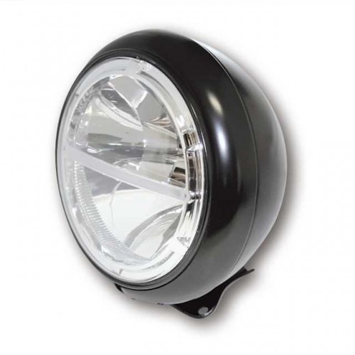 Phare 7" à leds Highsider HD-Style noir fixations inférieure