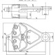 Etrier arrière 6 pistons ISR pour couronne avec piste intégrée