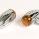 Clignotants Micro-Bullet chrome strié