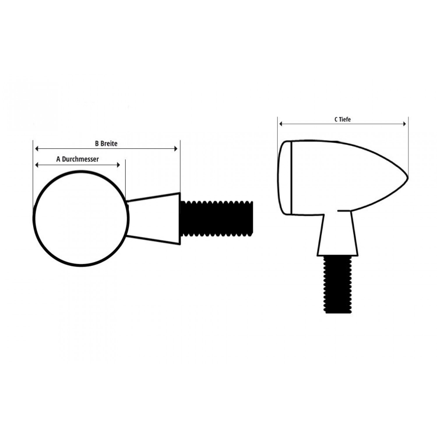 Clignotants bullet led aluminium noir mat fumé - paire - Vente en ligne  de Clignotants et toutes Pièces Moto - Zombie Bikes Concept