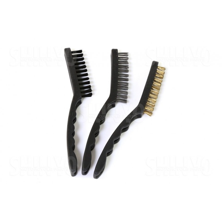 Kit 3 brosses 225mm (Metal, laiton, synthétique)