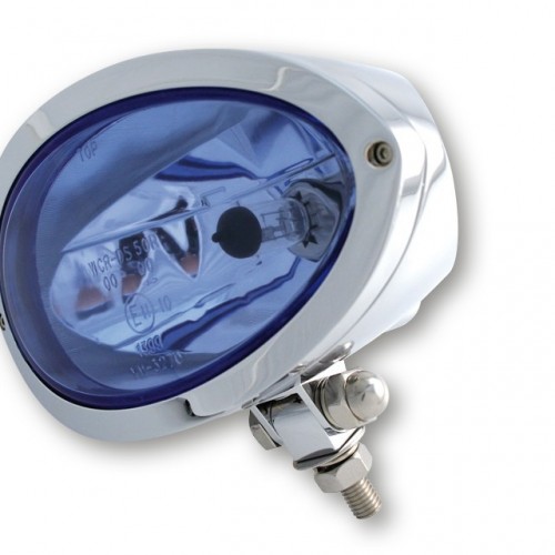 Optique ovale Highsider IOWA - Chrome Verre Bleu