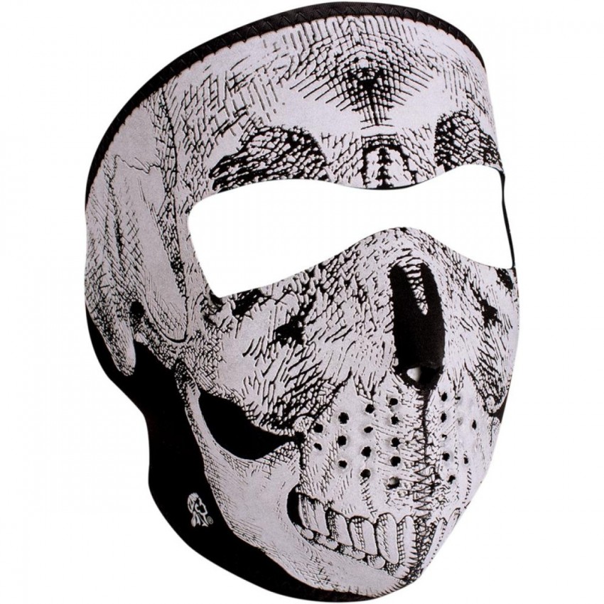 Full face mask Reflective Skull phosphorescent ZAN