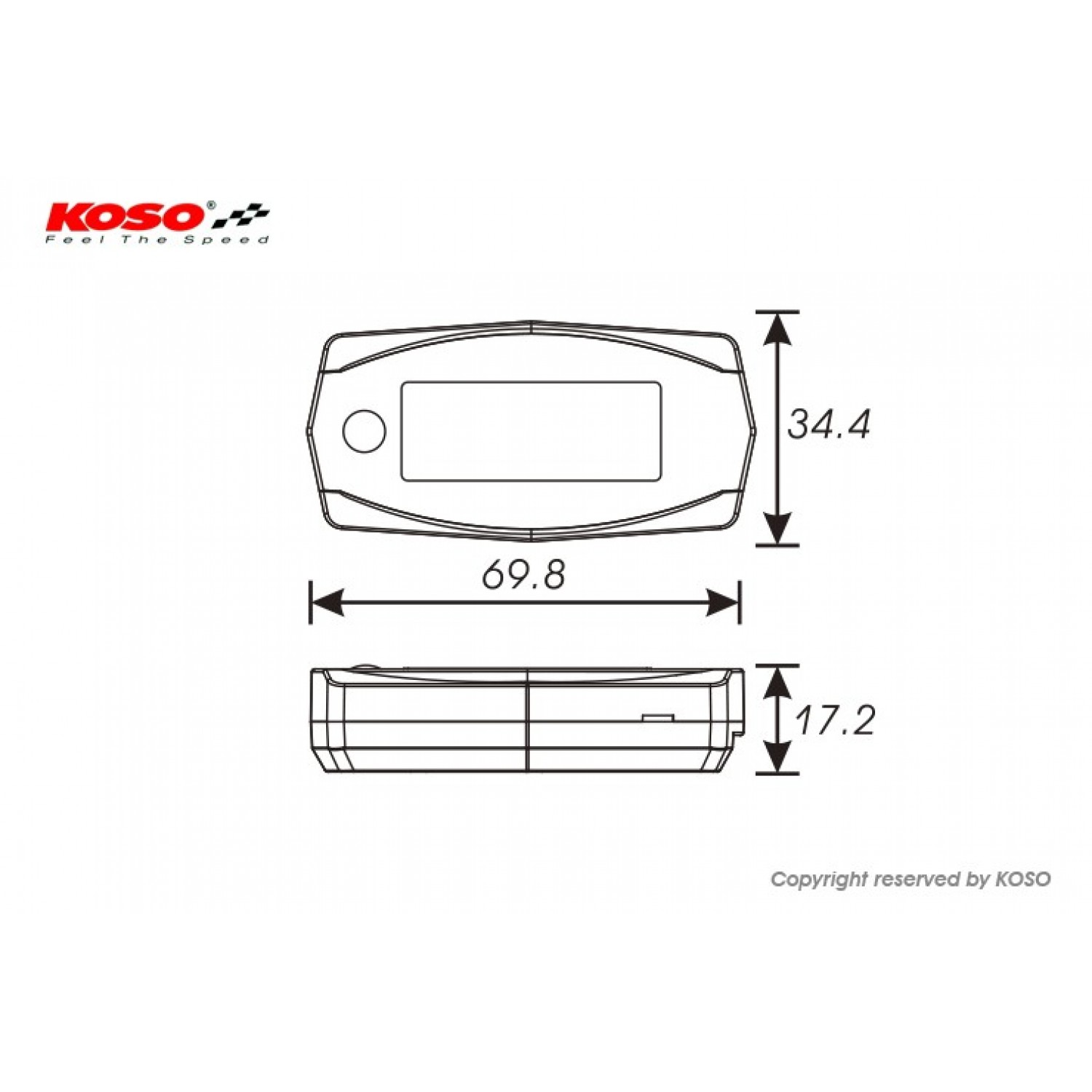 Compte tours universel mini 4 KOSO pour moto cross et quad - PAM