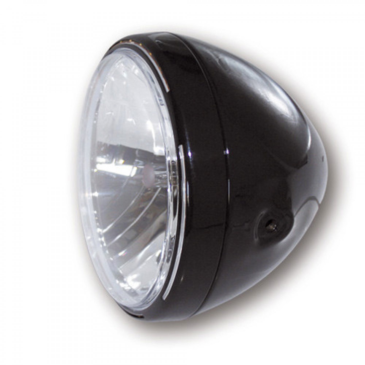 PHARE MOTO 200MM METAL NOIR/NOIR RENO