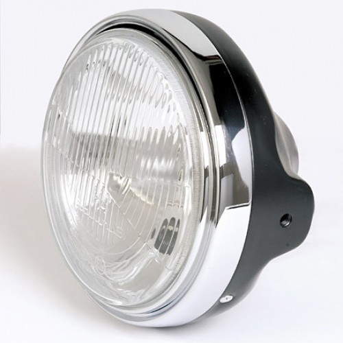 Phare LED rond 180mm pour moto FULL LED avec feux de jour - Noir