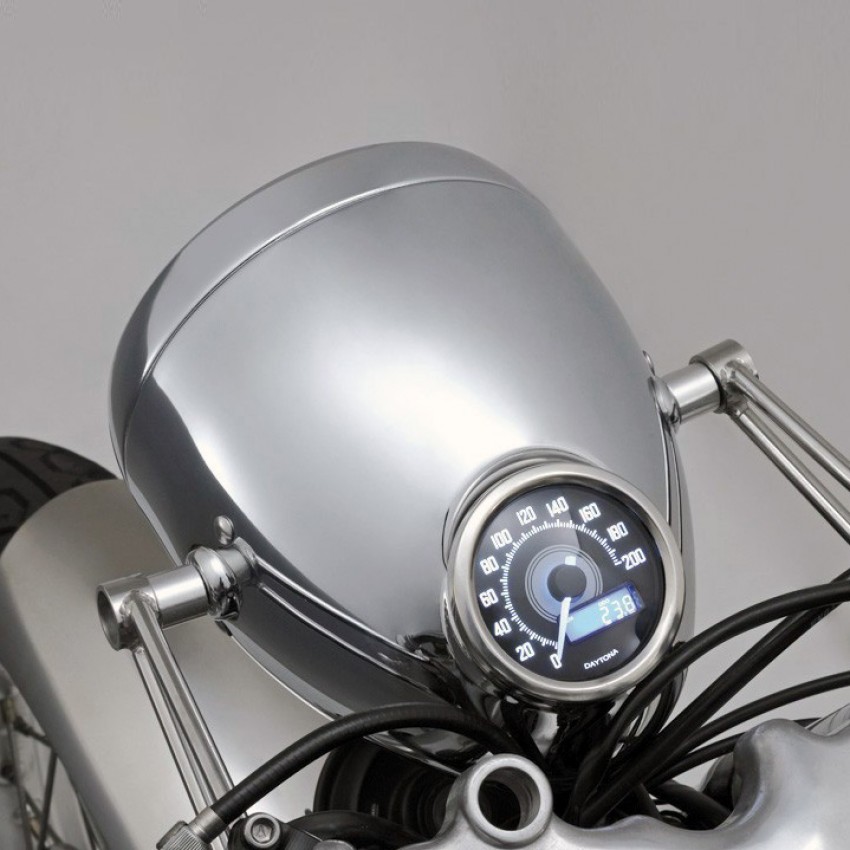 Phare Moto Chromé 6 Pouces Pour Custom Vintage, Café Racer, Scrambler - 12V/55W, Lentille Verre, Câblage Inclus