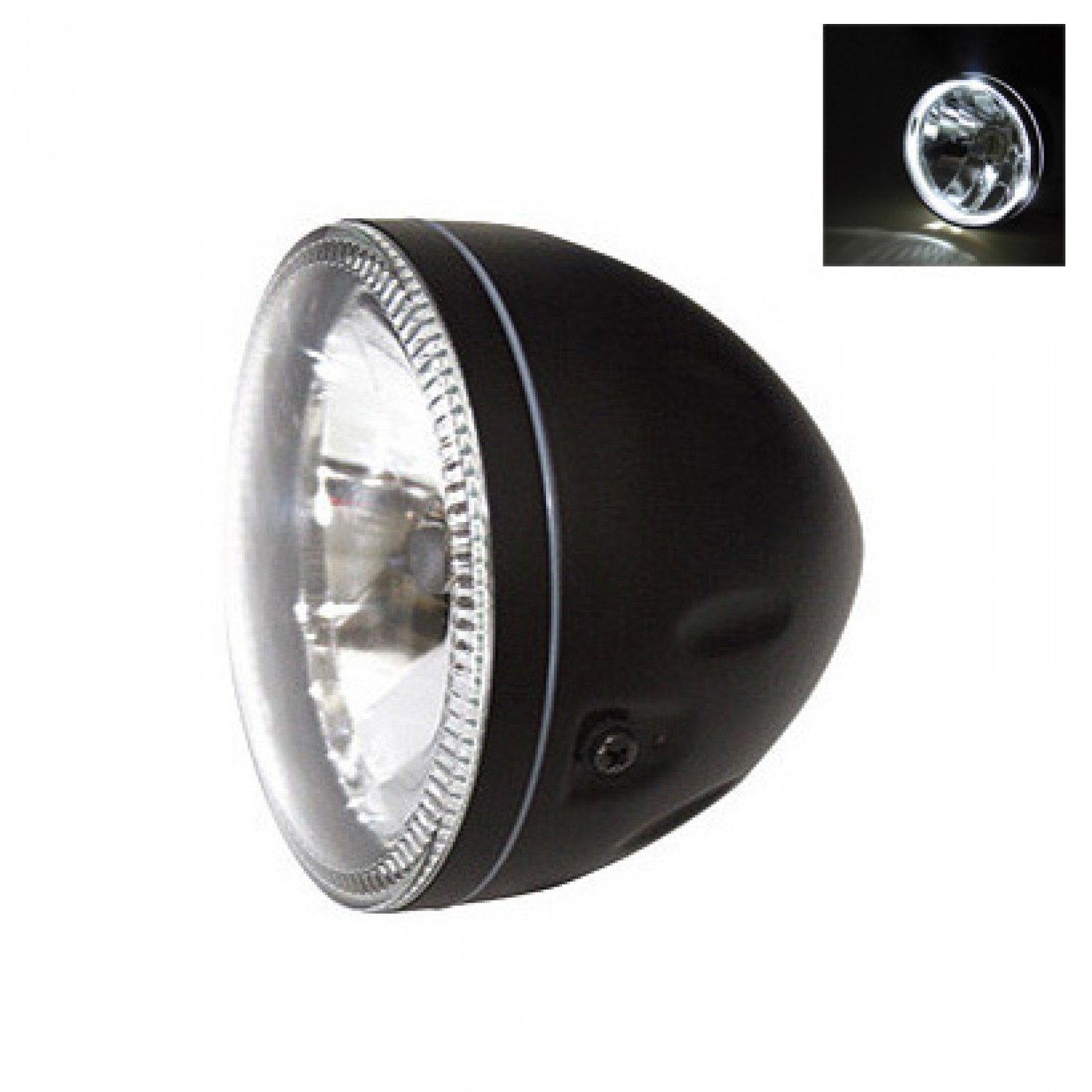 Phare moto LED HIGHSIDER Pecos Type 5, 5 3/4 pouces, montage inférieur,  homologué E. optique moto à leds