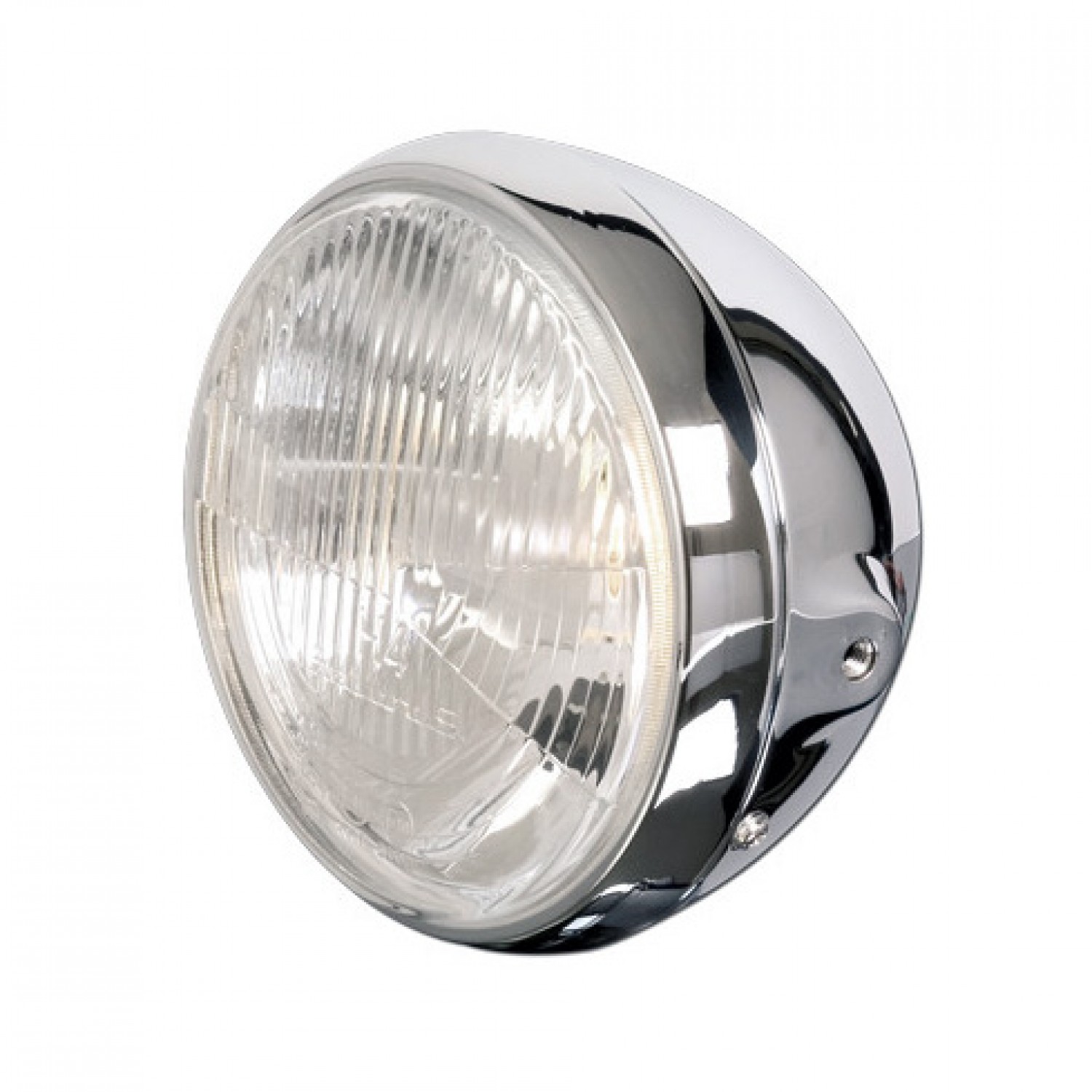 Phare Moto Rond 146mm classique Chrome avec Contour Led