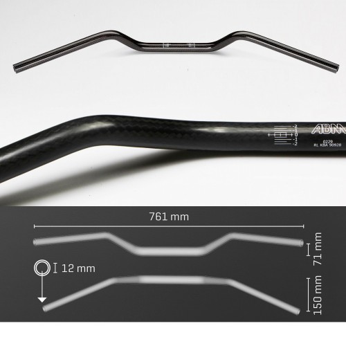 Guidon ABM Superbike 22mm Carbone