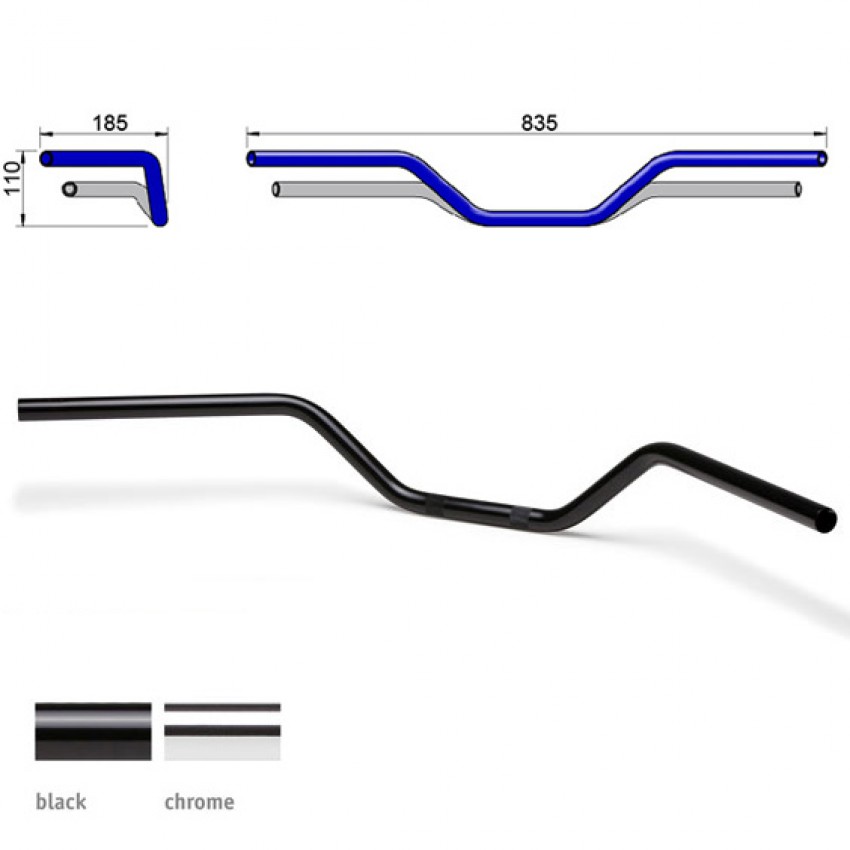 Guidon LSL Flat Track Type L14 22mm - 835mm