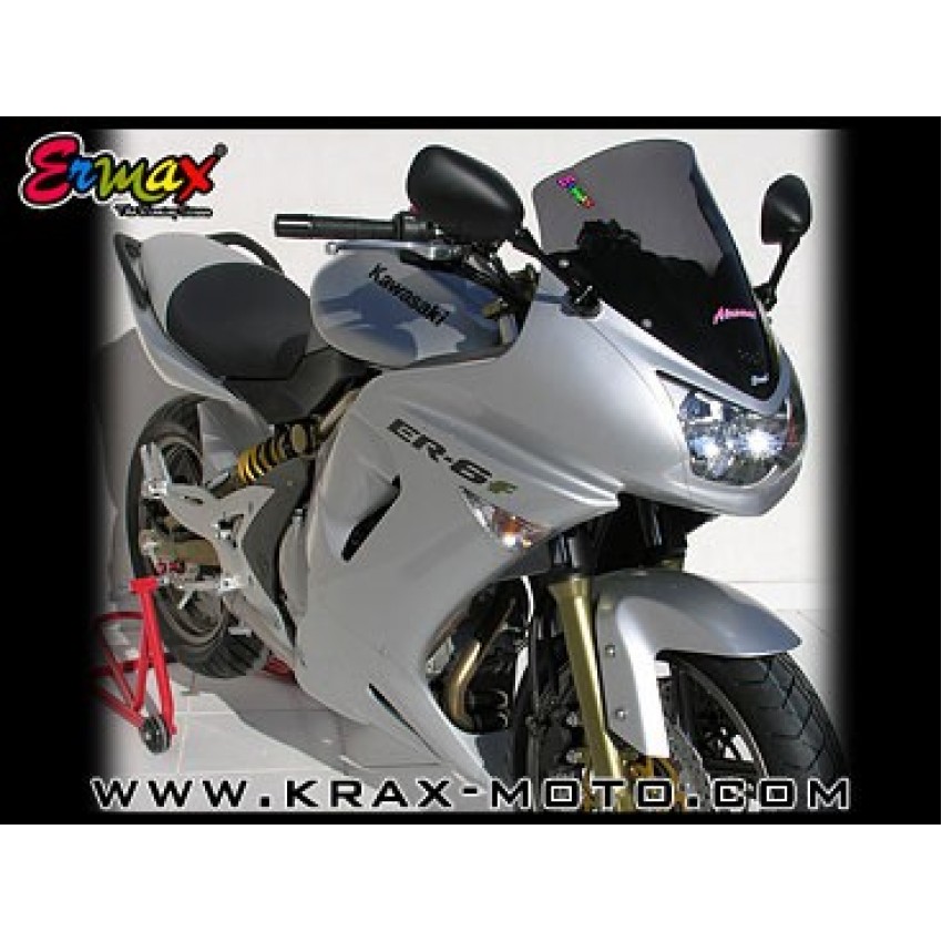Saute-vent Bulle Double Galbe Ermax - Pour Kawasaki ER6/ER-6 N 2006-2008 - Diamètre 26 Cm - Neuf
