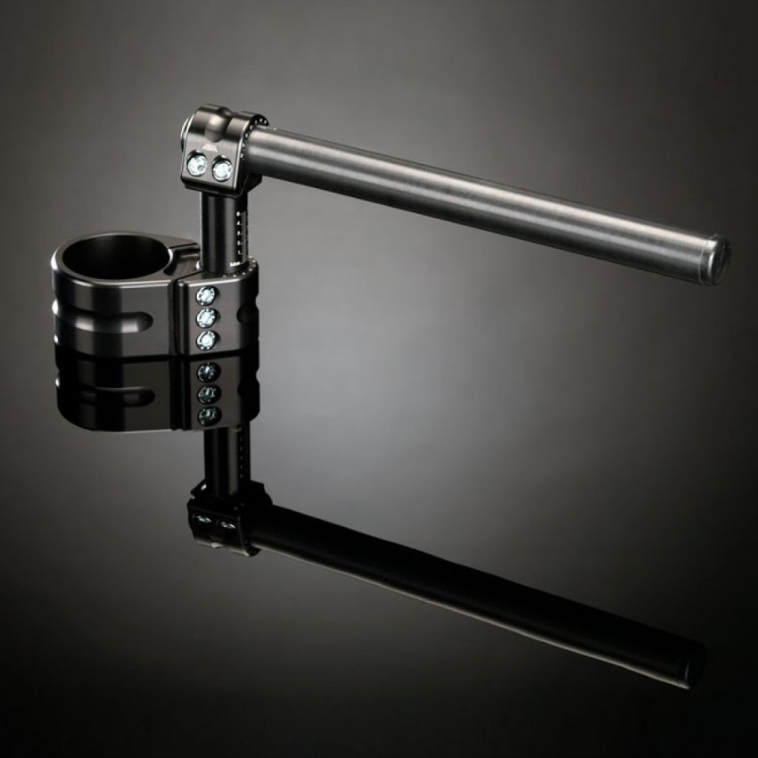 Guidon Clip 37 Mm CNC Noir - Rehausseur Guidon Moto 37 Mm Universel Aluminium 6061