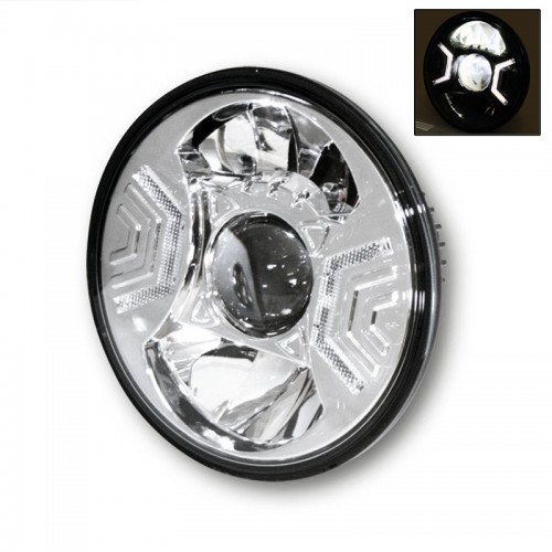 Insert de phare à leds 7" Highsider Type 2 Chrome