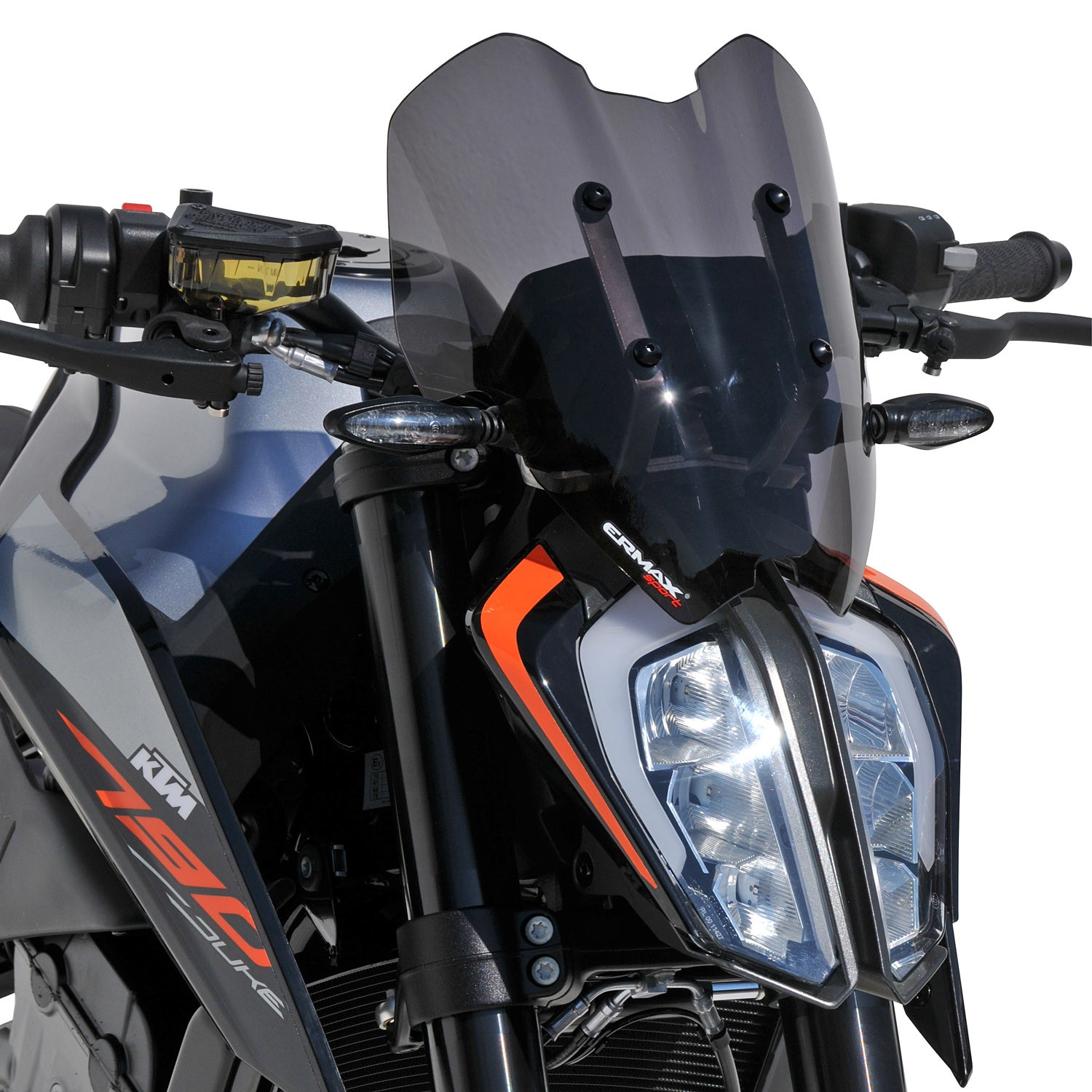 Saute-vent ERMAX Sport Pour KTM 890 Duke 2020-2023 - Noir Clair - Homologué TUV/ABE - Kit De Fixation Inclus