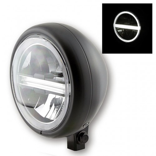 Phare à leds 53/4 Highsider Pecos Type 6 noir fixation inférieur