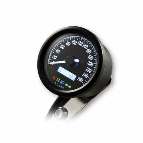 Compteur de Vitesse de Moto, Keenso Odomètre Tachymètre 66mm Universel  Digital LED Compte-tours Compteur Kilométrique Indicateur de Vitesse Noir