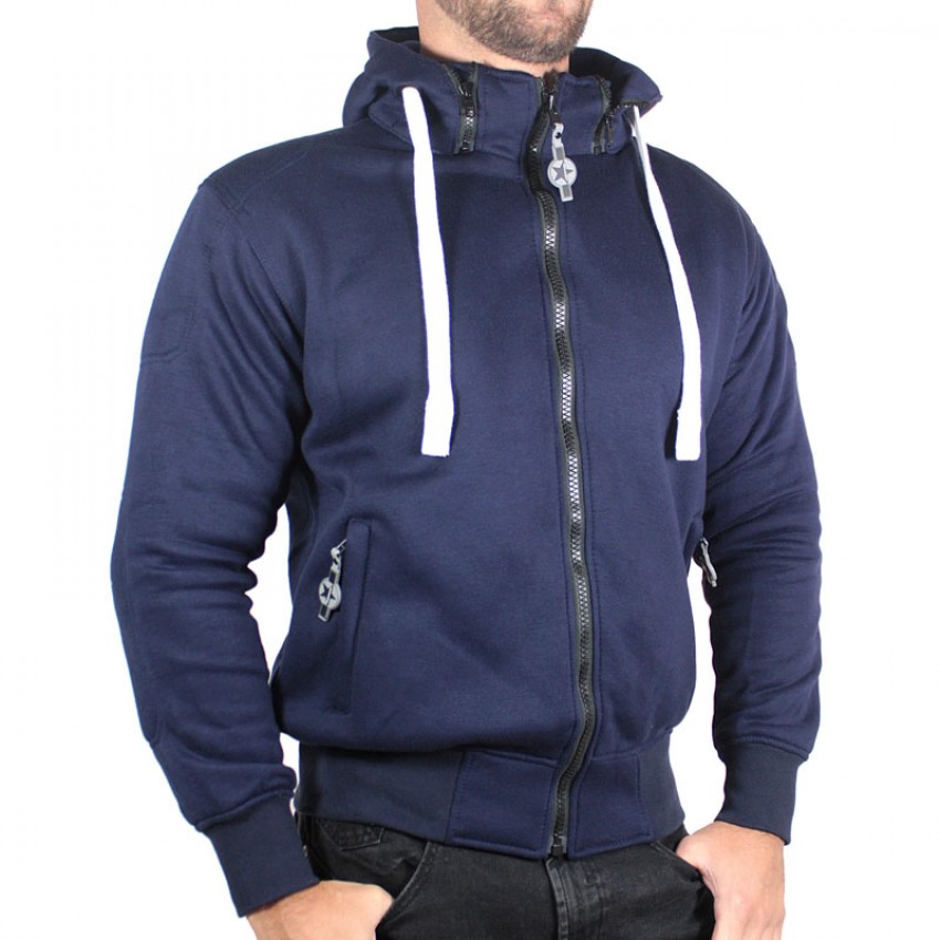 Sweater moto Harisson Patriot avec protections - Bleu