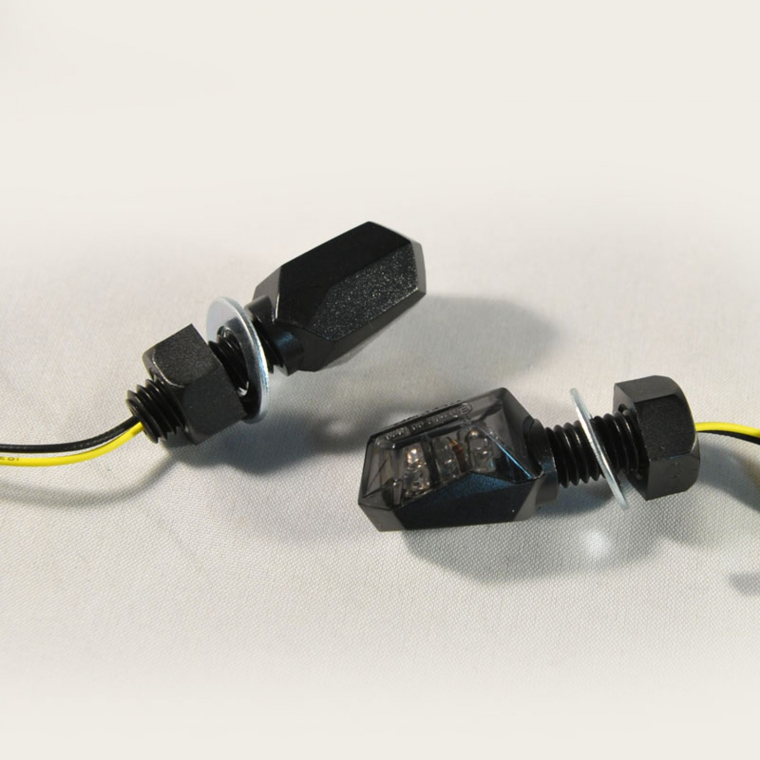 Mini clignotant LED Vision Set noir teinté avant arrière 12V M8