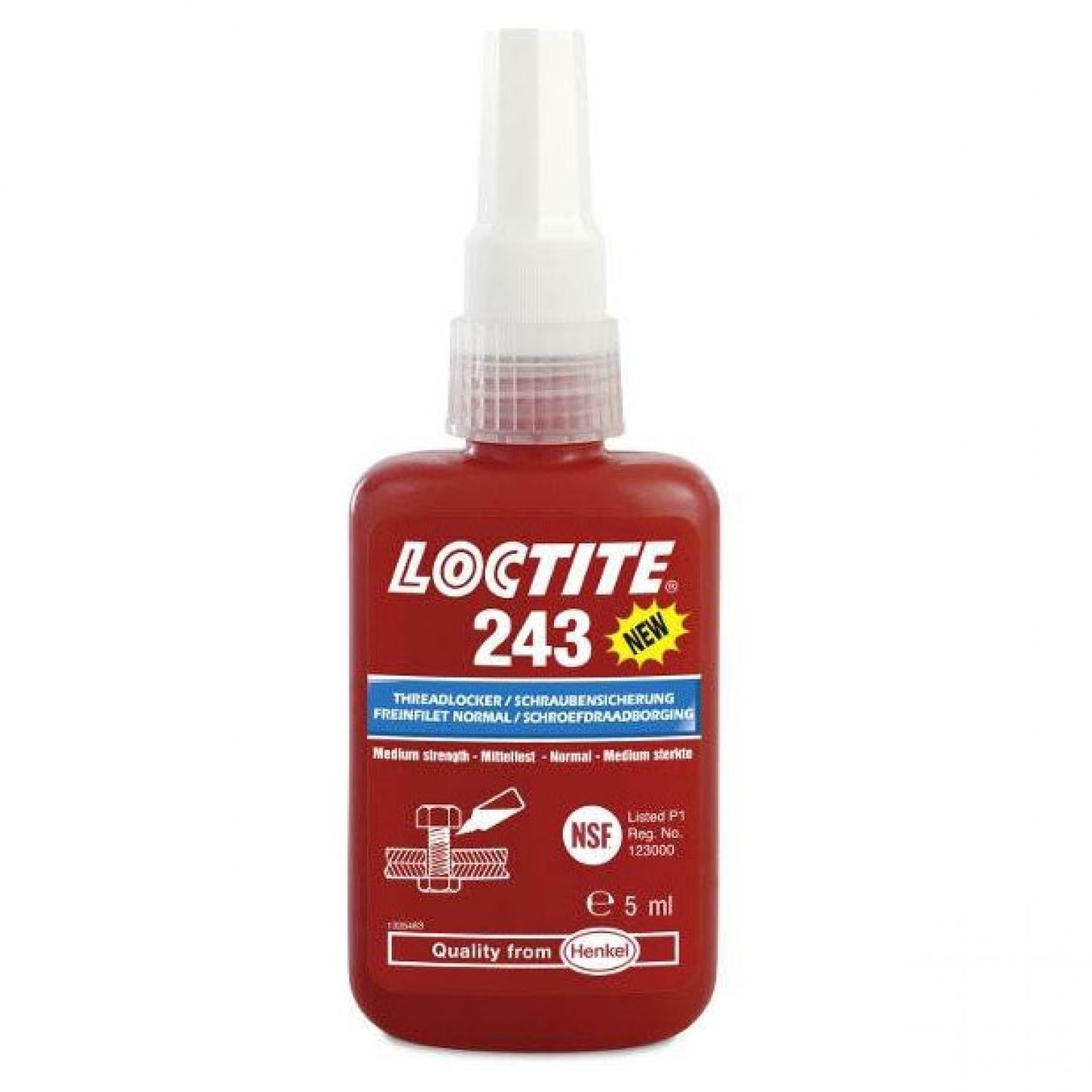 Frein filet Loctite Bleu Loctite 2400, Durcissement 24 h, 5 ml Force : Moyen