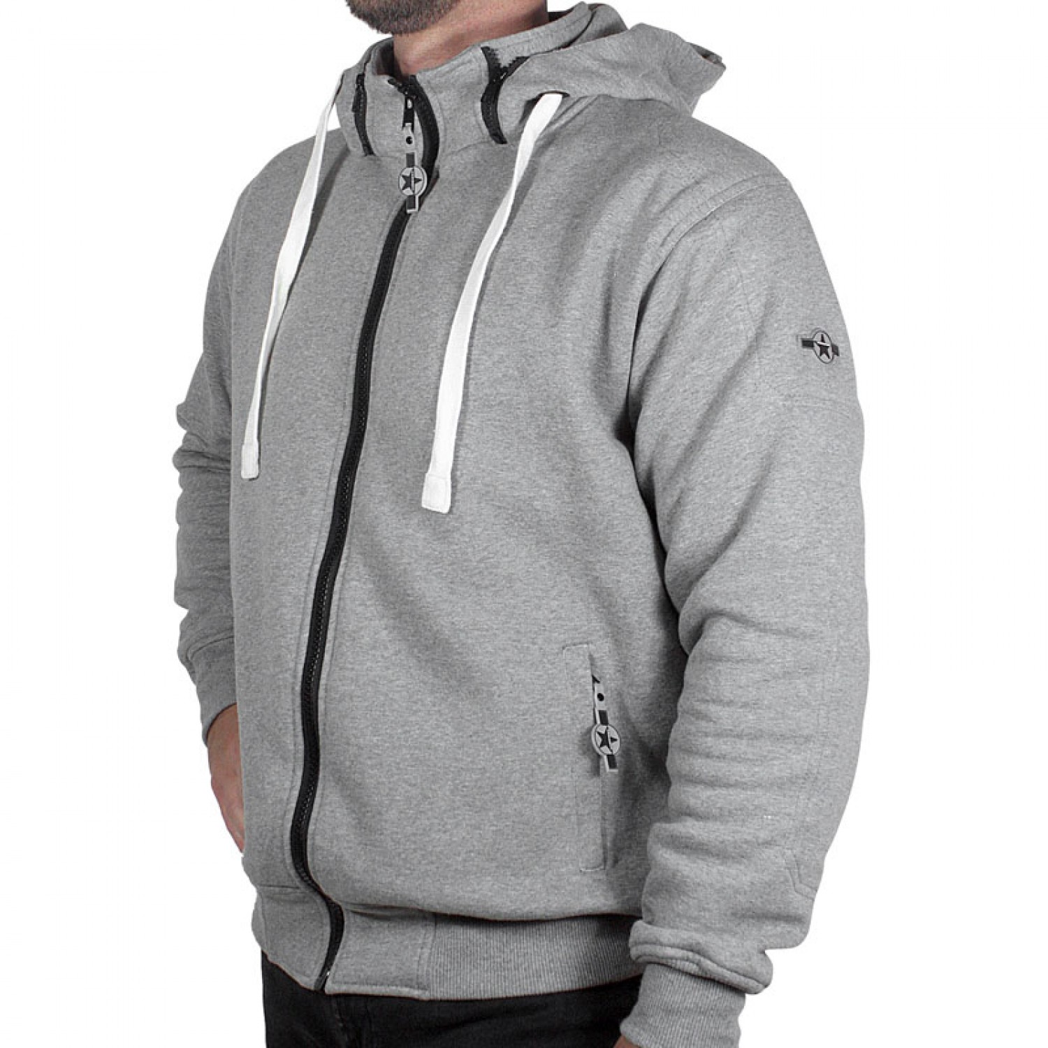 Sweat Harisson Patriot gris anthracite, sweat moto kevlar, homologué CE